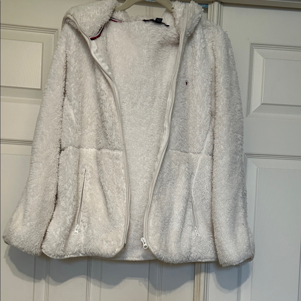 White fleece jacket